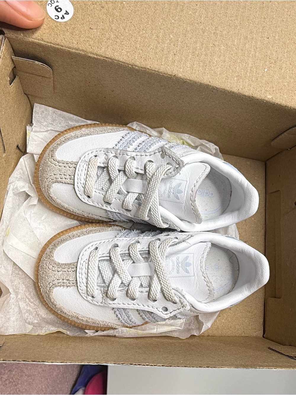 adidas Originals Kids White & Gum Classic Samba-Inspired Sneakers